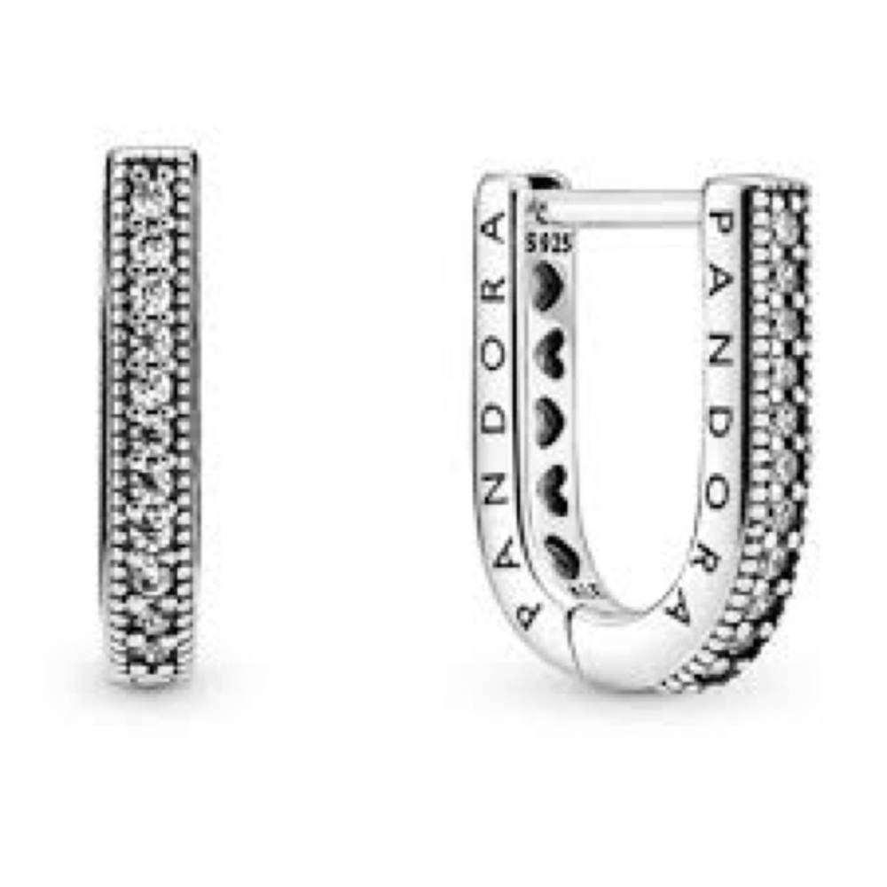 U-Shaped Hoop Earrings Pandora NWT